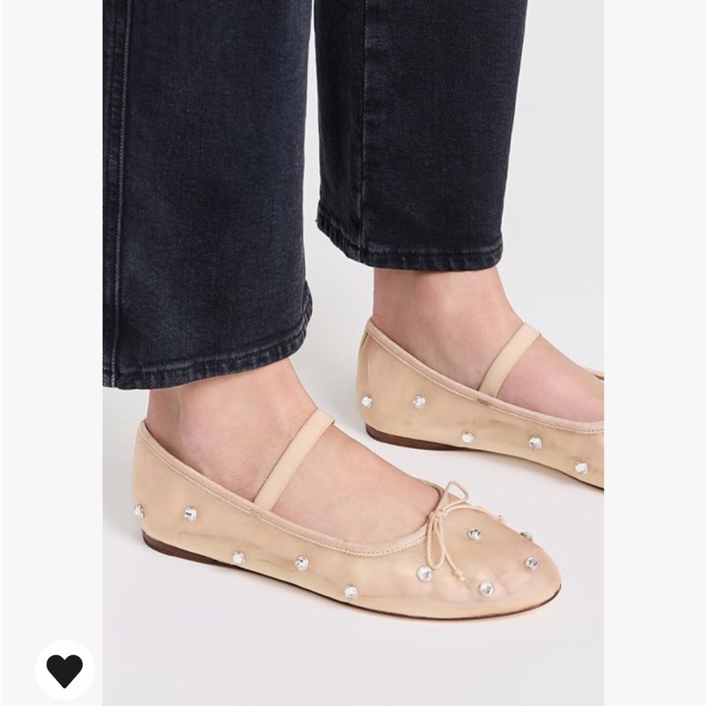 Joristimo crystal mesh ballet flats